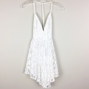 NBD | White Floral Print Open Back Dress - M2